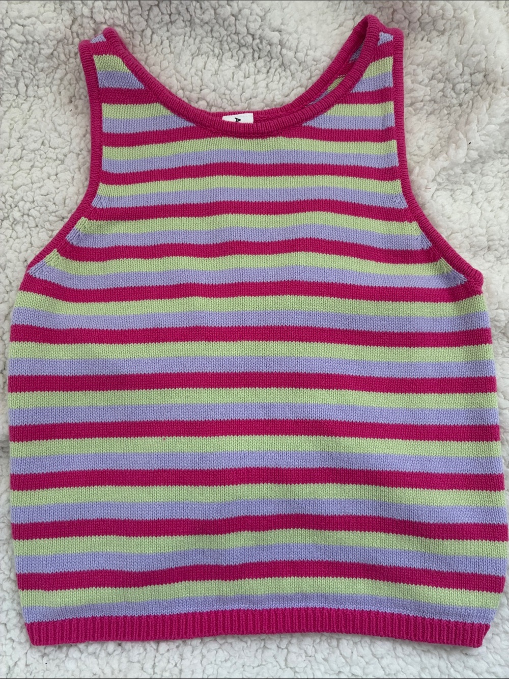 Abound Striped Knit Cropped Tank Top- Junior Med